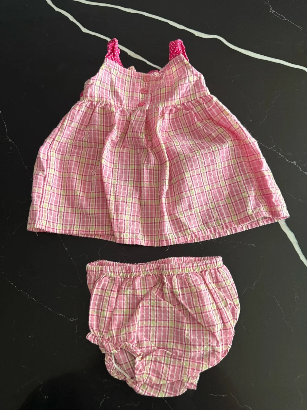 Vintage Y2K Pink Cupcake Plaid Baby Dress & Bloomers -‎ Kids Accessories